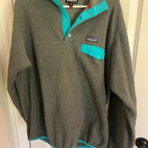 Patagonia Synchilla Fleece in Gray and Teal